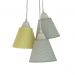 Lustre Pendente Luminária Tecido Mini Chevron Tons de Cinza e Amarelo