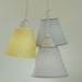 Lustre Pendente Luminária Tecido Mini Chevron Tons de Cinza e Amarelo