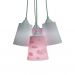 Lustre Pendente Luminária Tecido Nuvens Tons De Rosa E Branco