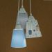 Lustre Pendente Luminária Tecido Quarto de Bebê Nórdico Tons de Azul, Cinza e Branco