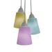 Lustre Pendente Luminária Tecidos Aquarelados Amarelo, Rosa e Verde Claro
