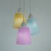 Lustre Pendente Luminária Tecidos Aquarelados Amarelo, Rosa e Verde Claro