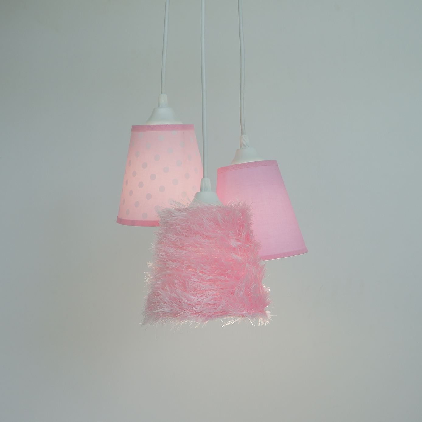 Lustre Pendente Menina Algodão Doce Rosa