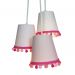 Lustre Pendente Menina Cacho Pompom Tons de Rosa