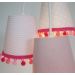 Lustre Pendente Menina Cacho Pompom Tons de Rosa