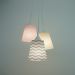 Lustre Pendente Menina Chevron e Colmeia Rosa e Cinza