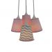 Lustre Pendente Menina Chevron e Pompom Cinza e Rosa