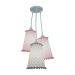Lustre Pendente Menina Pompons Rosa e Cinza