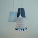 Lustre Pendente Menino Cacho Pompom Tons de Azul
