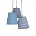 Lustre Pendente Menino Chevron Crie Casa Azul e Cinza