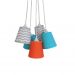 Lustre Pendente Mix Tecidos Bebê Chevron Cinza, Azul e Laranja