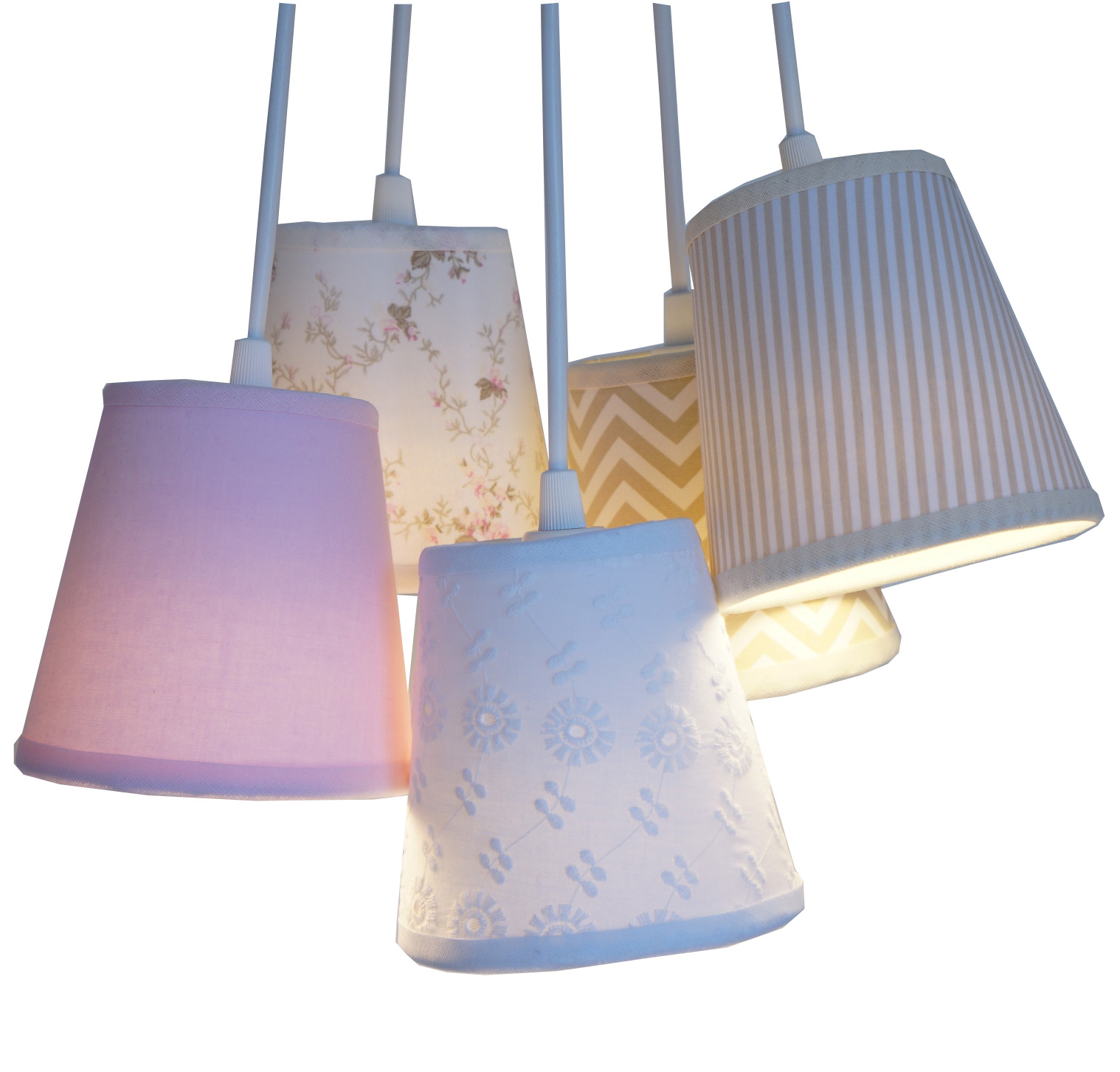Lustre Pendente Mix Tecidos Bebê Menina