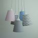 Lustre Pendente Mix Tecidos Cinza, Rosa e Azul