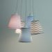 Lustre Pendente Mix Tecidos Cinza, Rosa e Azul