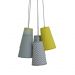Lustre Pendente Mix de Tecidos Cinza e Amarelo
