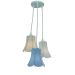 Lustre Pendente Paris Arabescos Branco, Bege e Azul