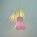 Lustre Pendente Paris Arabescos Rosa, Bege e Amarelo