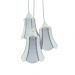 Lustre Pendente Paris Cacho Triplo Branco com Detalhes em Cinza