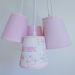 Lustre Pendente Patchwork Floral Menina Rosa e Branco