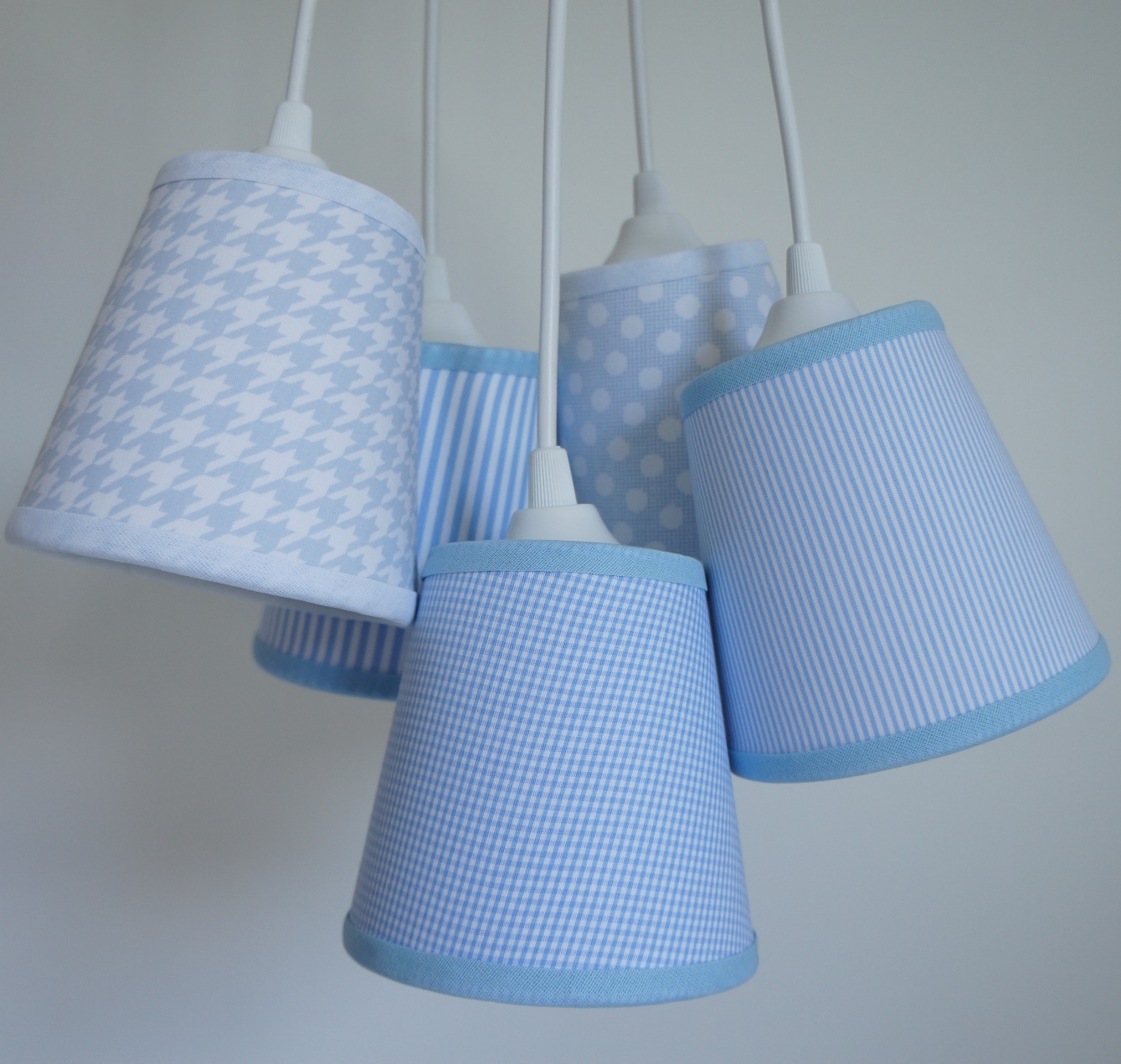 Lustre Pendente Pied de Poule Baby Azul