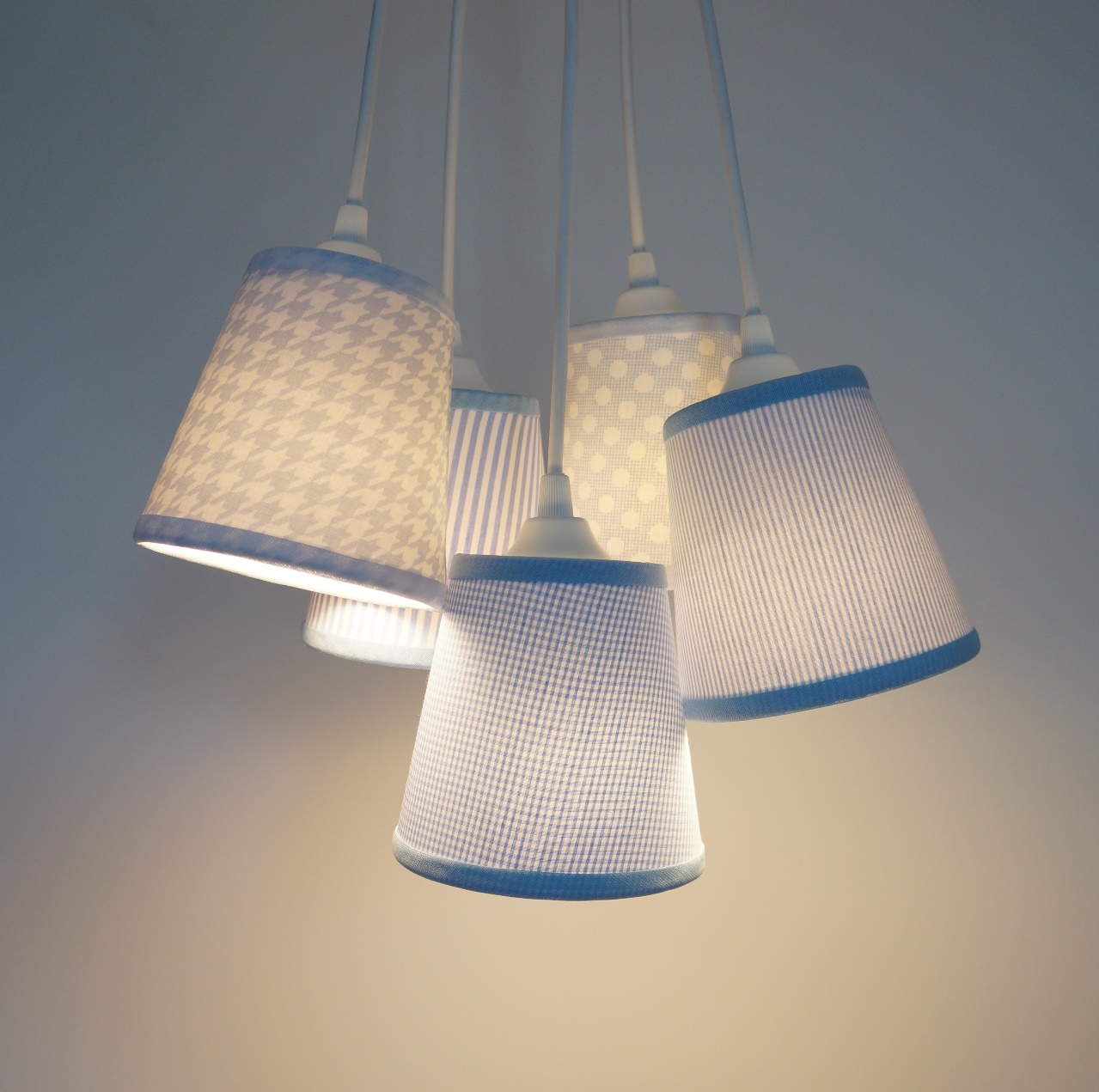 Lustre Pendente Pied de Poule Baby Azul