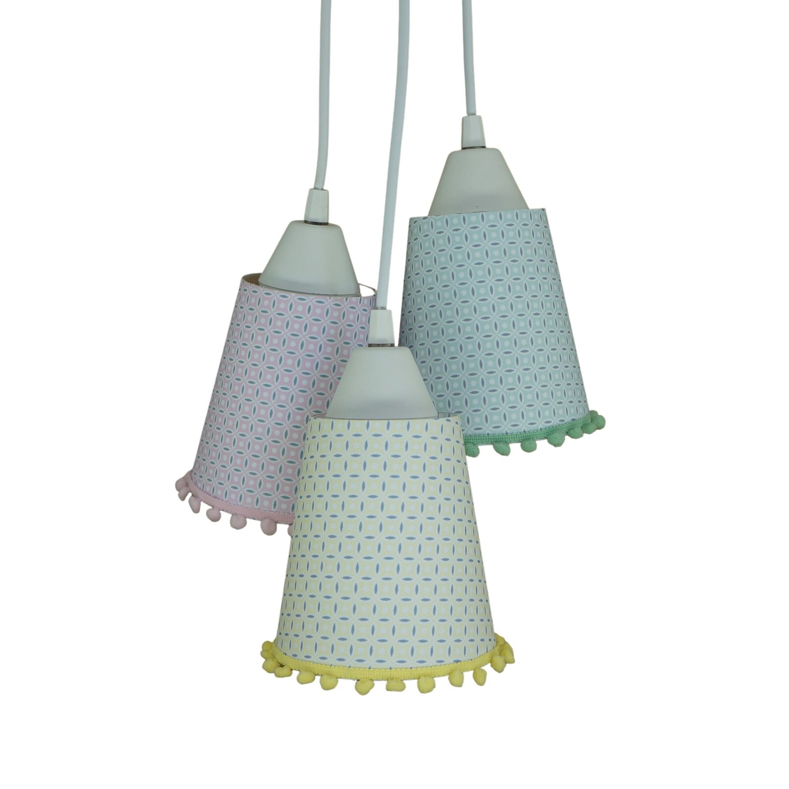 Lustre Pendente Pompom Candy Colors Infantil Arabescos Bivolt