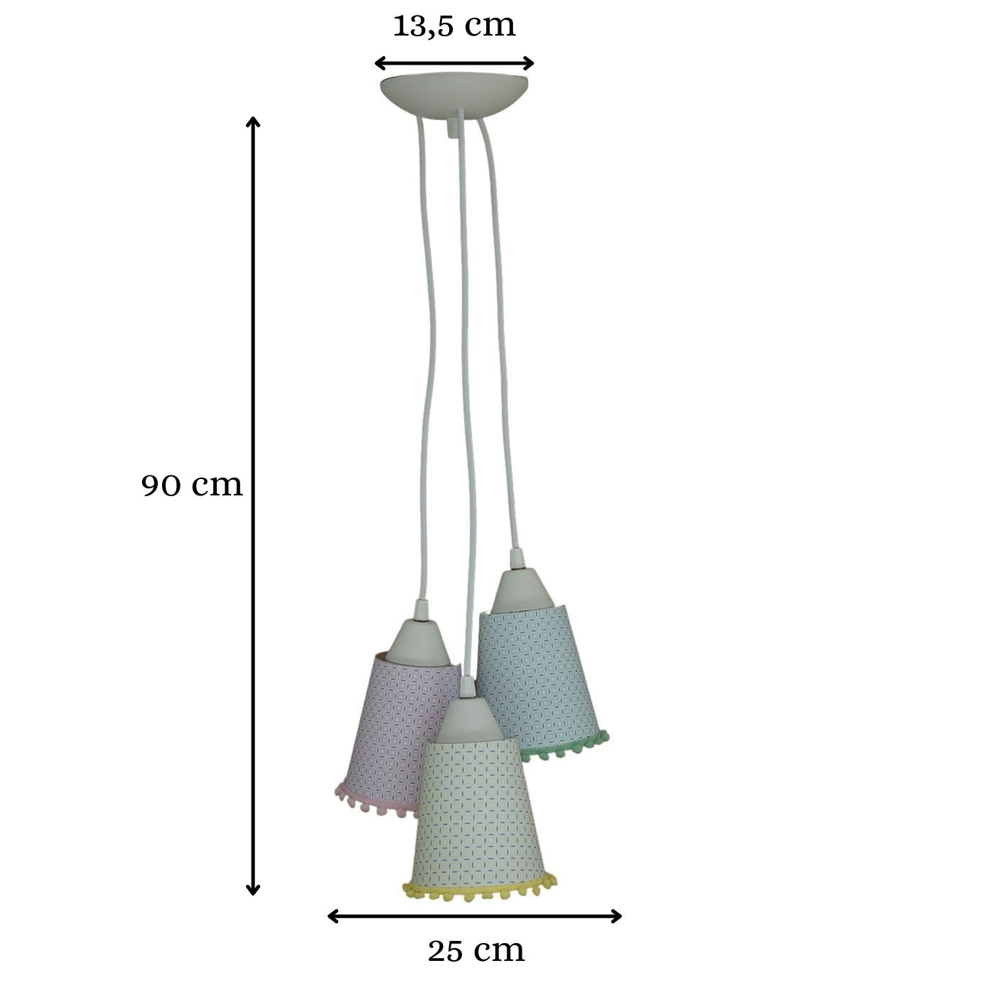 Lustre Pendente Pompom Candy Colors Infantil Arabescos Bivolt