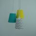 Lustre Pendente Quarto Bebê Chevron Cinza, Verde e Amarelo