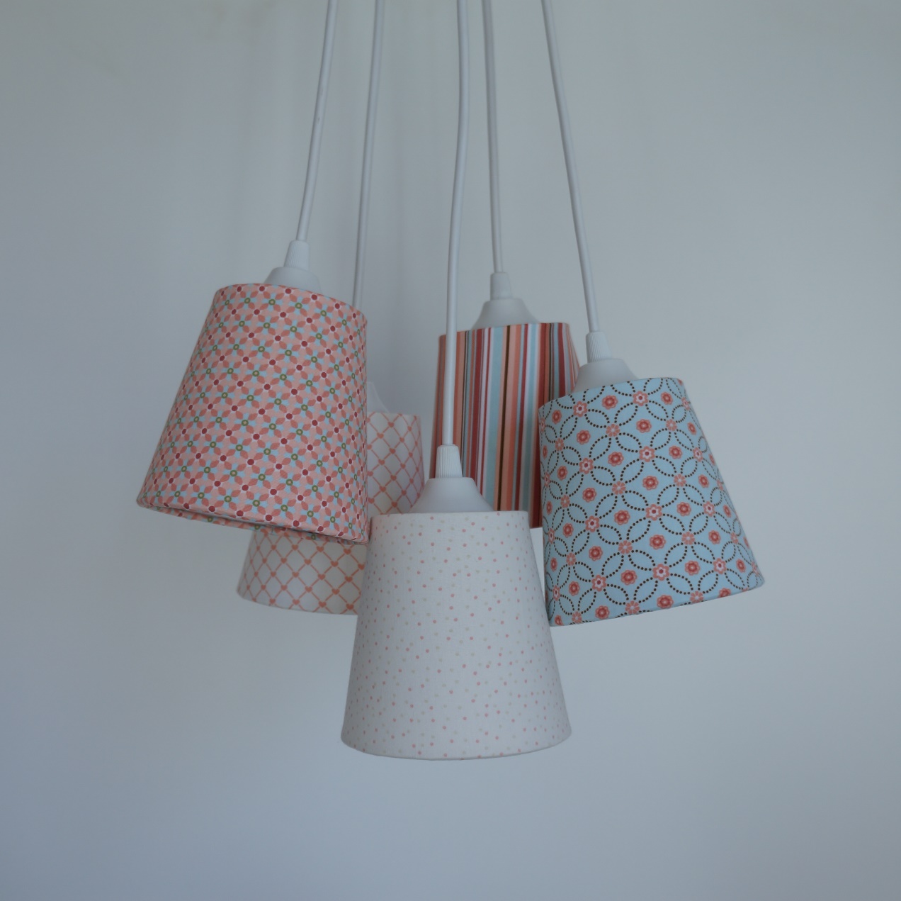 Lustre Pendente Quarto Bebê Estampas Rosa e Azul