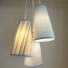 Lustre Pendente Quarto Bebê Tecidos Listras e Azul