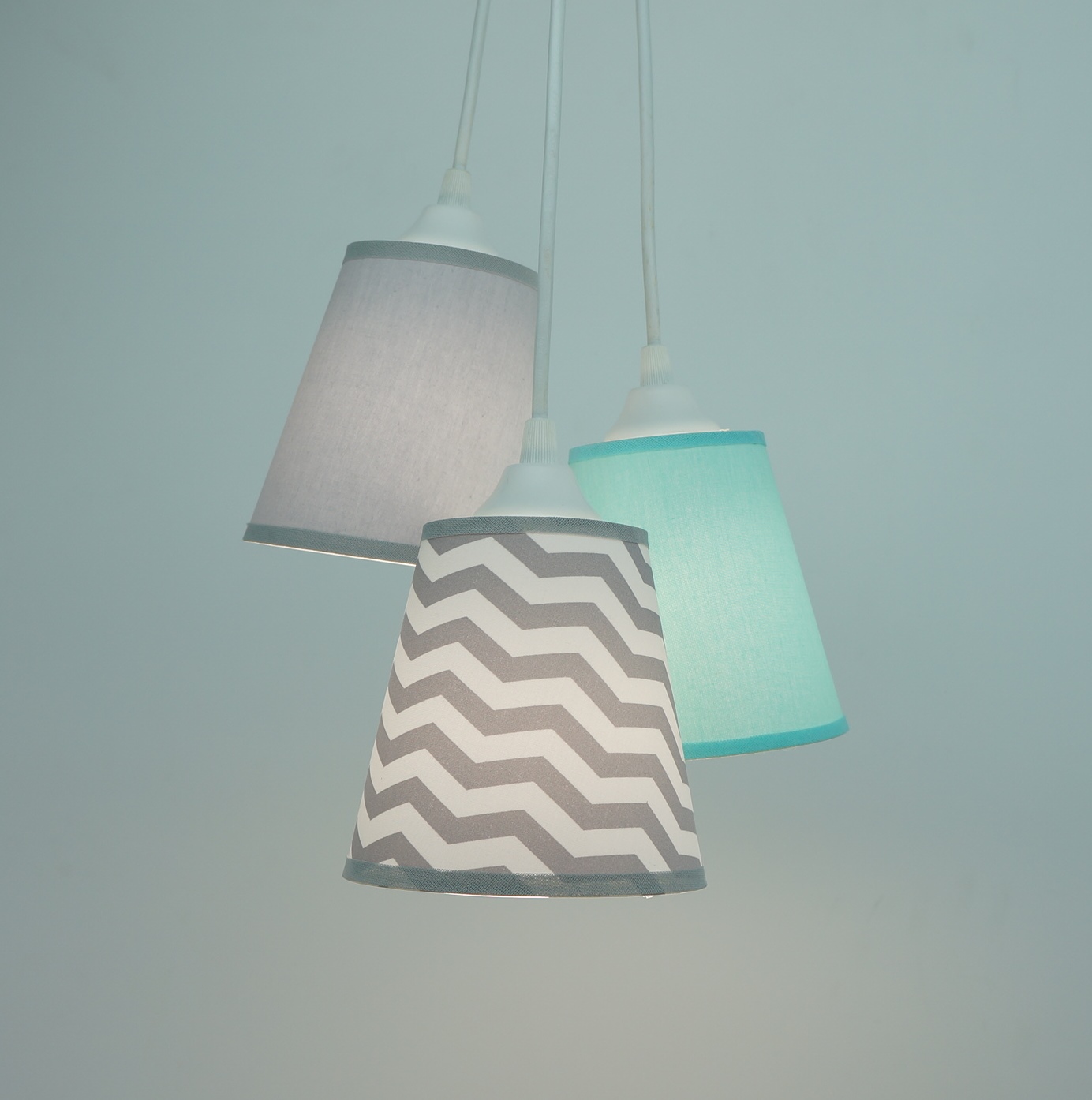 Lustre Pendente Quarto De Bebê Verde Água E Cinza