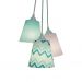 Lustre Pendente Quarto De Menina Cor De Rosa e Verde Água