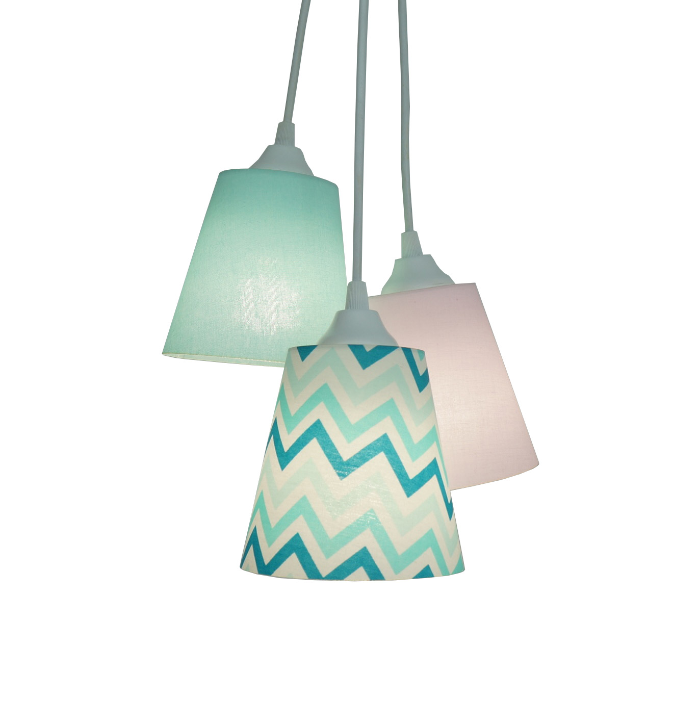 Lustre Pendente Quarto De Menina Cor De Rosa e Verde Água