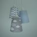 Lustre Pendente Quarto Infantil Nuvens Tons de Cinza