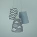 Lustre Pendente Quarto Infantil Nuvens Tons de Cinza