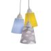 Lustre Pendente Quarto Infantil Nuvens Tons de Cinza, Azul e Amarelo