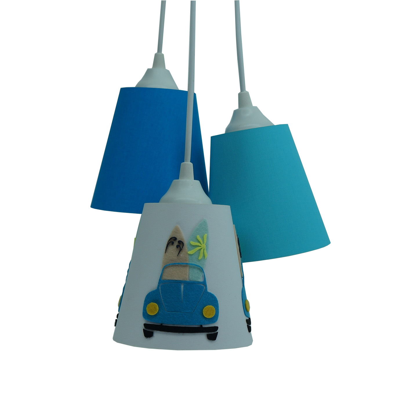 Lustre Pendente Quarto Infantil Surf e Fusquinha