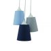Lustre Pendente Quarto de Bebê Azul Marinho, Azul Bebê e Cinza