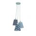 Lustre Pendente Quarto de Bebê Geométrico Azul e Branco