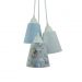 Lustre Pendente Quarto de Bebê Tecido Balão Tons de Azul e Cinza
