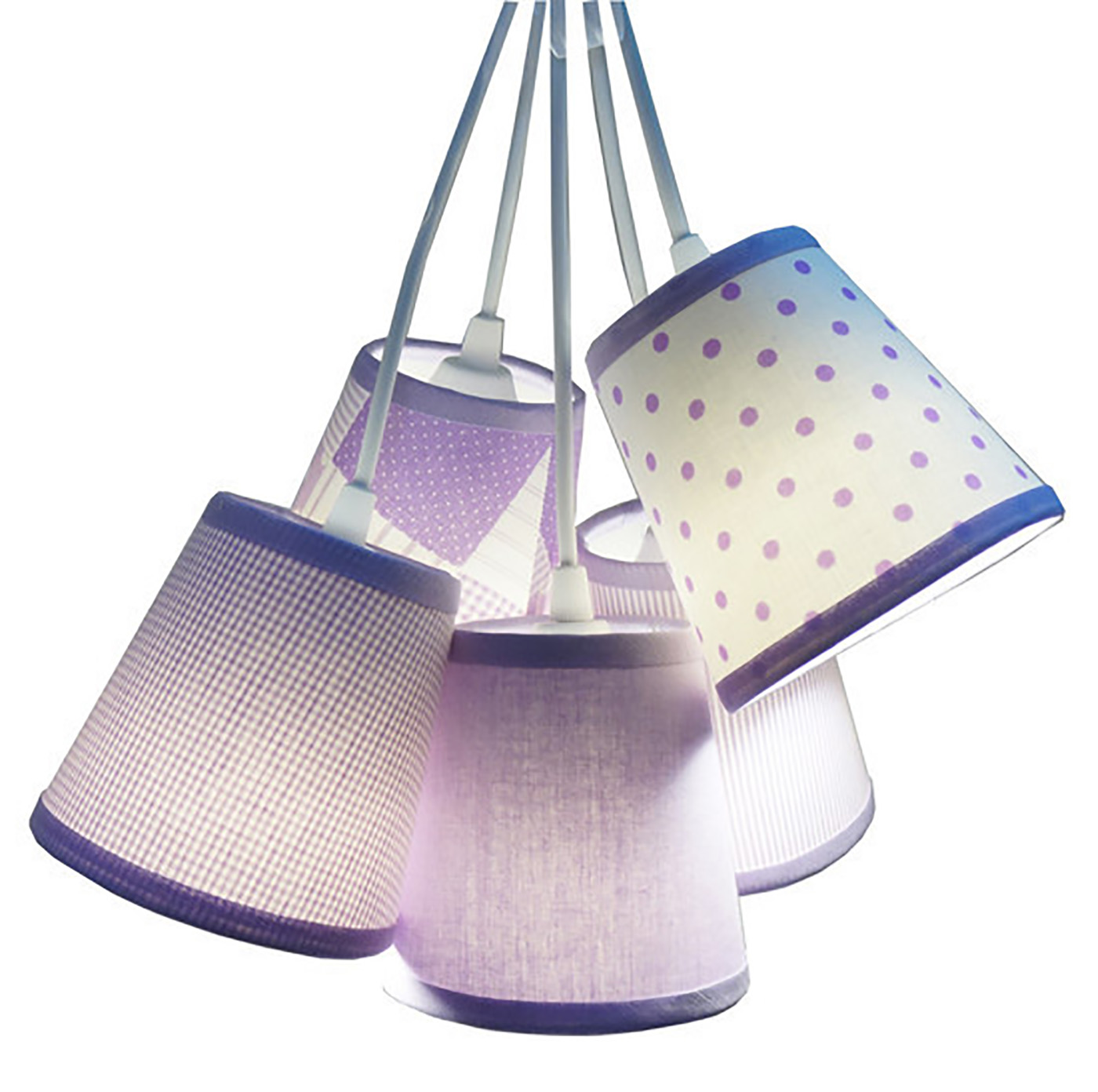 Lustre Pendente Quarto de Menina Lilás e Branco