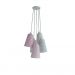 Lustre Pendente Quarto de Menina Rosa e Cinza