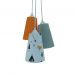 Lustre Pendente Raposinha Laranja e Cinza