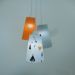Lustre Pendente Raposinha Laranja e Cinza