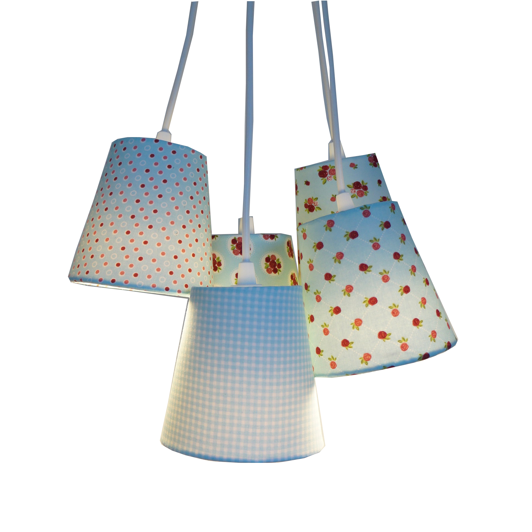 Lustre Pendente Tecido Anita Catita Tons de Azul