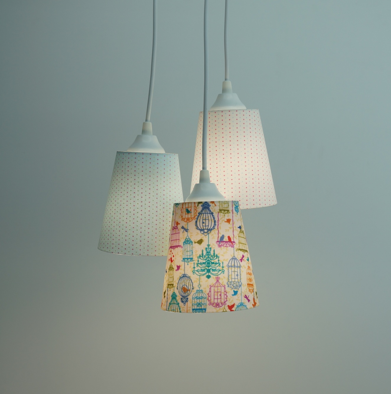 Lustre Pendente Tecido Gaiolinhas