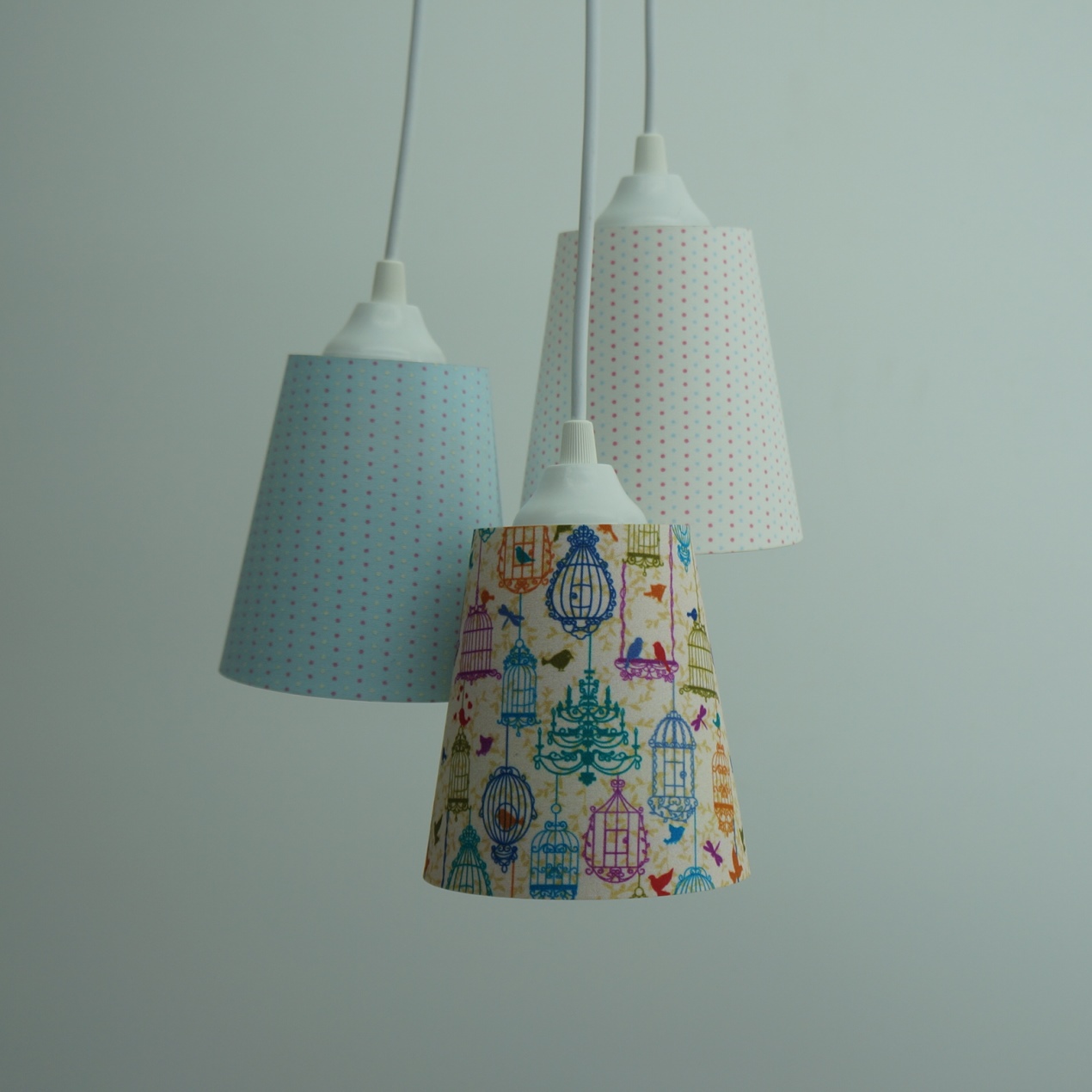 Lustre Pendente Tecido Gaiolinhas