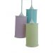 Lustre Pendente Triplo Arabesco Verde, Amarelo e Rosa