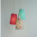 Lustre Pendente Triplo Arabescos Colorido