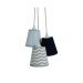 Lustre Pendente Triplo Bebê Chevron Cinza, Azul Marinho e Pied Poule Azul